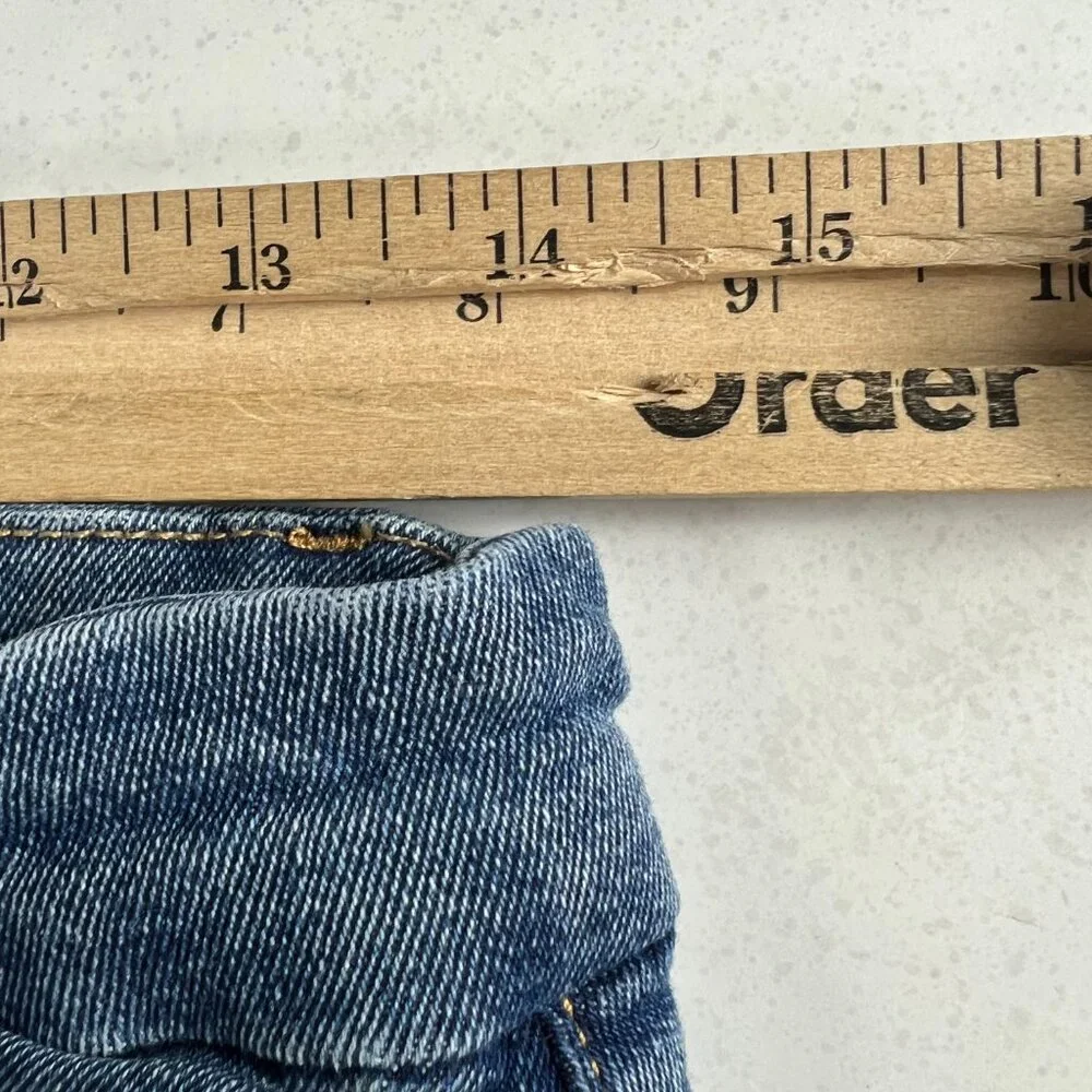 Good American Jeans Women's 12 Good Legs Skinny Ankle Blue Faded Stretch Denim